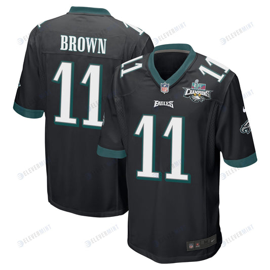 A.J. Brown 11 Philadelphia Eagles Super Bowl LVII Champions 2 Stars Men Game Jersey - Black